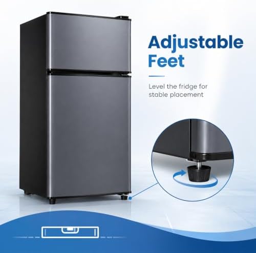 3.2 Cu.Ft Mini Fridge with Freezer, 2-Door Compact Refrigerator for Dorm/Office/Bedroom, Energy Efficient & Quiet, Blue - Image 5