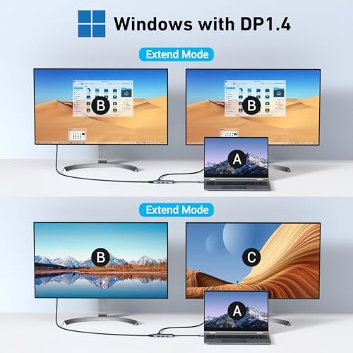 MOKiN USB C Docking Station 2 HDMI with 100W PD for HP/Dell Laptop - Image 3