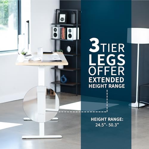 VIVO White/Light Wood 71 x 30 in Standing Desk, DESK-KIT-2W7WC - Image 5