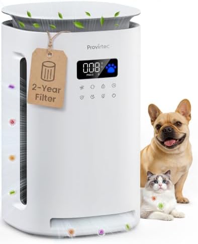 Provirtec Pet Air Purifier for Home with 4 Washable Pre-Filters, H13 HEPA by Provirtec