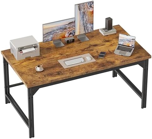 Mericonia 48 Inch Computer Desk, 1" Thick Small Office Table, Brown by MERICONIA