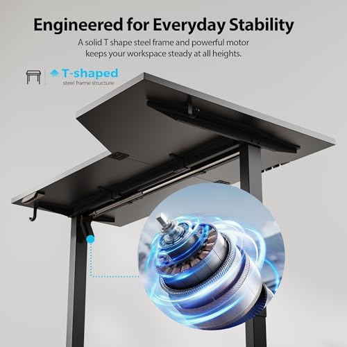 Agilestic 59 x 35 Inch Corner L Shaped Electric Standing Desk, Black - Image 5