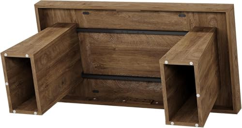 Tribesigns 55-Inch Executive Desk, Large Wood Office Computer Desk with Double Pedestal, Modern Minimalist Workstations Writing Table Conference Table Furniture for Home Office, Walnut&Black - Image 6