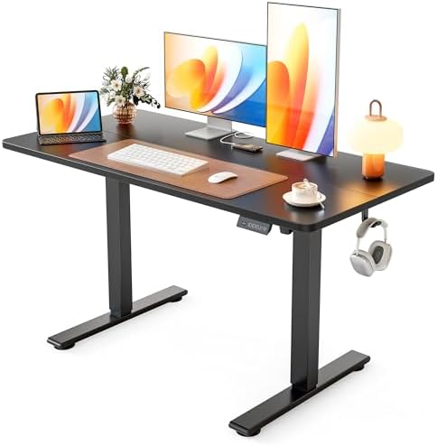 Cubiker Electric Standing Desk, 48 x 24 Stand up Desk Height Adjustable, Home Office Desk with Splice Board, Black by CubikerHomeOfficeFurniture
