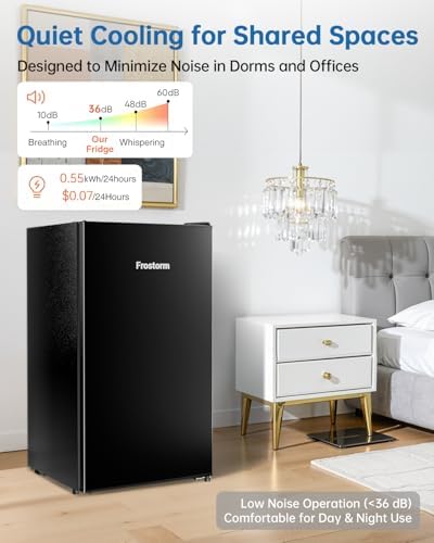 3.2 Cu Ft Mini Fridge with Freezer, Single Door Upright Freezer - Image 4