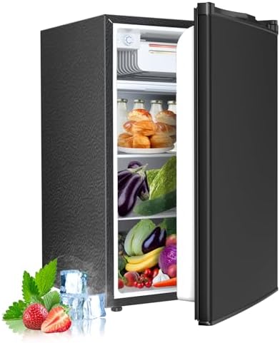 Electactic 4.5 Cu.ft Mini Fridge with Freezer, Compact Refrigerator, Reversible Door, Adjustable Thermostat, Low Noise, Energy Efficient, Black by Electactic