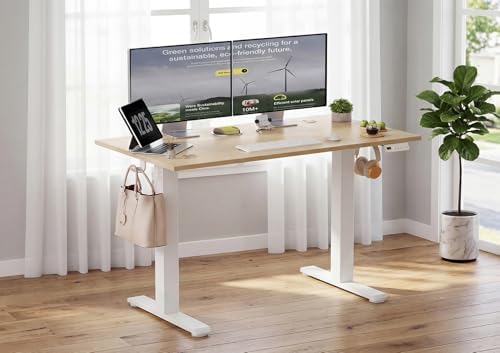 YDN Electric Standing Desk, 48x24 Inch, Nature - Image 2