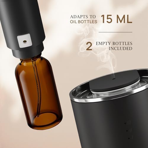 VINEVIDA Waterless Diffuser - Essential Oil Diffuser for Home - Black Scent Diffuser for Home, Battery Operated Aromatherapy Diffuser - Car, Room Fragrance Air Diffuser - Image 3