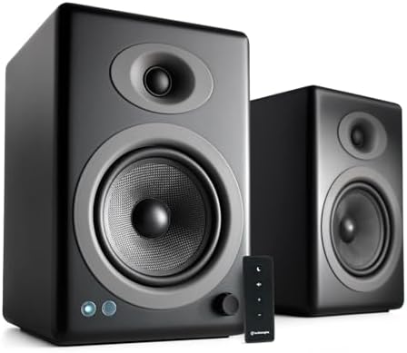 Audioengine A5 Plus Wireless Bookshelf Speakers, Bluetooth, Hi Res Audio by Audioengine