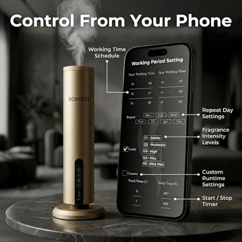 Wireless Waterless Cold-Air Scent Diffuser, App Control, 1500 Sq. Ft Gold - Image 6