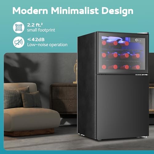 EUHOMY Double Door Mini Fridge With Freezer, Freestanding Mini Freezer - Image 7