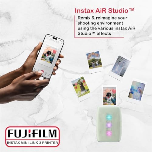 Fujifilm Instax Mini Link 3 Printer Bundle Instax Mini Film (40 Sheets), Instax Mini Link 3 Protective Case (Sage Green) - Image 6