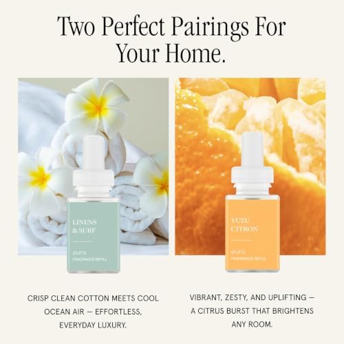 Pura Home Fragrance Device Starter Set - Pura 4 - Scent Diffuser for Home - Includes Fragrance Aroma Diffuser - Square Box, Linens & Surf and Yuzu Citron Scent Refills - Image 3