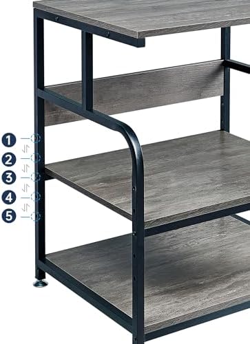 Fannova Gray Printer Stand, 23.6"x18.9" Large Printer Table with Storage - Image 4