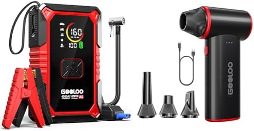GOOLOO A5 Jump Starter with Air Compressor & F3 Electric Air Duster by GOOLOO