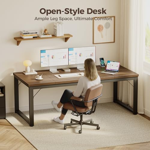 Mericonia 63x28 Inch Computer Desk w/Power Outlets, 1.2" Thick Office Table - Image 6