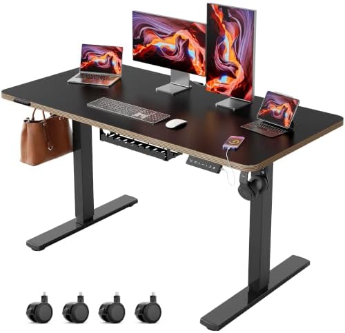 48 Inch Standing Desk with Wheels, USB-C Port, Cable Management by Unknown