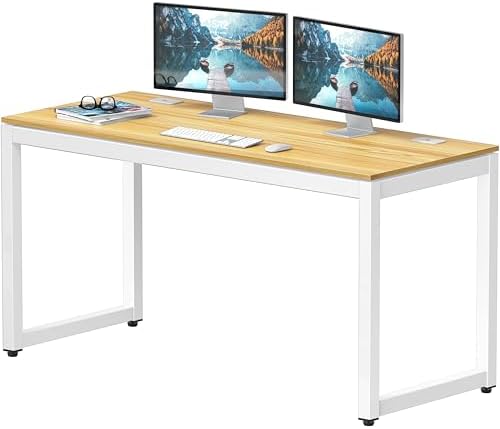SHW 55-Inch Commercial-Grade Office Computer Desk, Oak by SHW