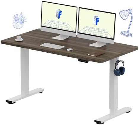 FLEXISPOT EN1 55"x28" One-Piece Standing Desk, Black Walnut by Unknown