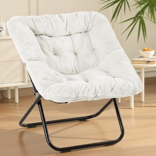 Sweetcrispy Comfy Chair for Adults, Foldable Living Room Chair, Soft Faux Fur Lounge for Bedroom Dorm Rooms, Comfortable Reading Chairs for Teens, X-Large by Sweetcrispy