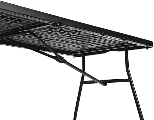 Amazon Basics Heavy Duty Portable Folding Table, 6 ft, Indoor & Outdoor, Fold-in-Half Design with Carrying Handle, for Events, Easy Folding and Storage, Black - Image 5