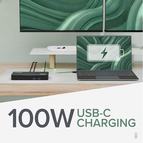Plugable USB C Triple Display Docking Station | 100W PD, 3x HDMI (1x 4K 30Hz, 2x 1080p 60Hz), 6x USB 5Gbps Ports | Windows, macOS, ChromeOS Compatible - Enhance Productivity with Multi-Monitor Support - Image 5