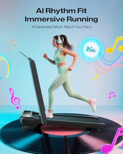 UREVO Strol 2E Smart 2-in-1 Folding Treadmill, Compact Walking Pad with Safety Handle, Plug and Play, Standing Desk Treadmill with Dual LED Display, Smart APP, Walking or Running for Home - Image 3