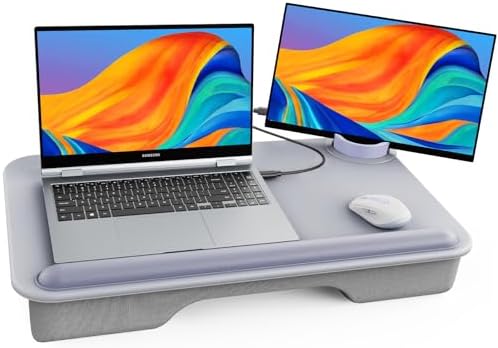 SAIJI Laptop Lap Desk with External Monitor Holder Fits Up to 17" Laptops by SAIJI