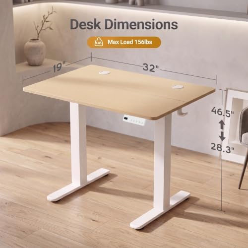 Claiks Electric Small Standing Desk, 32x19 Inch, Nature - Image 3