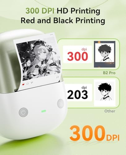 NIIMBOT B2 PRO Label Maker, 300DPI HD Thermal Photo Label Printer, Green - Image 2