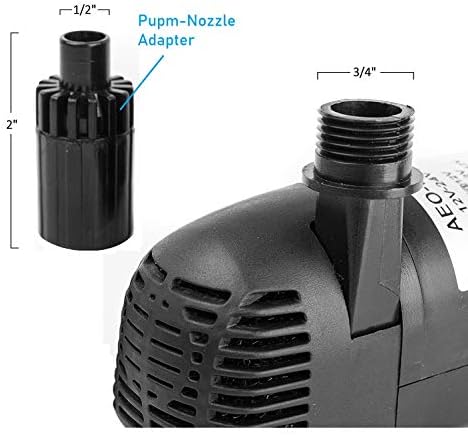12V - 24V DC Brushless Submersible Water Pump, 410GPH, for Solar Fountain, Fish Pond, and Aquarium - Image 6