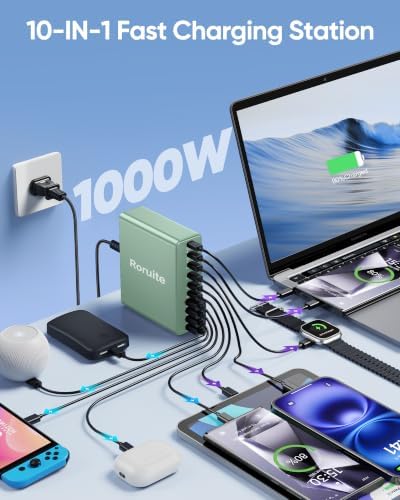1000W USB C Charging Station, 120W PD GaN5 Super Fast USB C Charger Block - Image 2