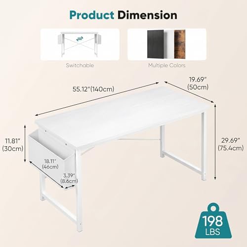 OLIXIS Computer Desk, 55 Inch Gaming Desks for Home Office Small Spaces - Image 3