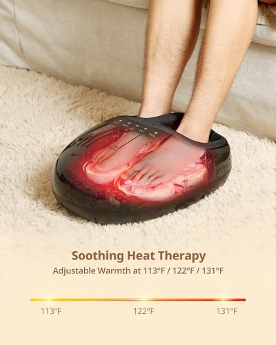 Foot Massager with Heat, 3D Shiatsu Deep Kneading & Rolling, Air Compression with Remote Control for Neuropathy, Plantar Fasciitis & Foot Pain Relief, Long‑Standing & Fitness for Men, Women & Seniors - Image 3