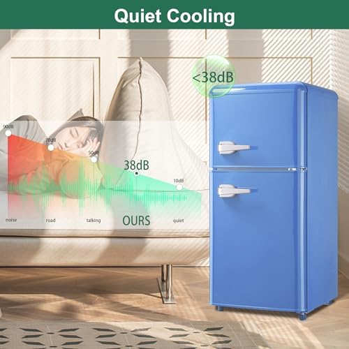 Retro Mini Fridge with Freezer 4.0 Cu. Ft, Small Refrigerator Dual Door - Image 5