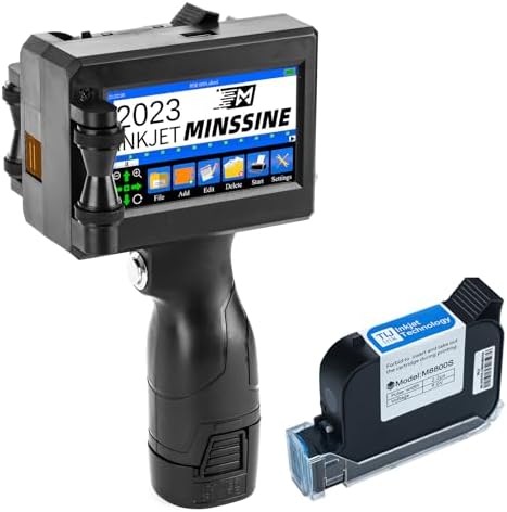 Handheld Inkjet Printer Gun MS-Z10 with 42ml Quick-Drying Ink Cartridge Portable Handheld Printer for Text/Barcode/Logo/QRCode/Counter/Batch Number/Date Coder(Printing Height: 0.08-0.5Inch) by Unknown