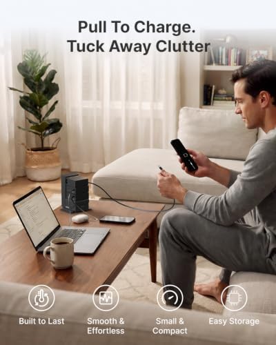 Gitryin Tower Charging Station for Nightstand, 195W Retractable Charger - Image 5