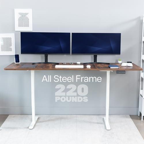 VIVO Rustic Vintage Brown 83 x 30 in Standing Desk, DESK-KIT-E2W84-30N - Image 5