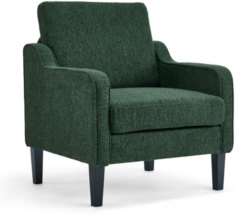 VINGLI Dark Green Accent Chair, Chenille Armchair for Living Room by VINGLI