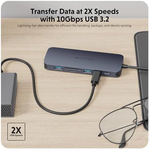 HyperDrive Next 11 Port USB C Hub for Mac, PC, and Chromebook w/ 2 4K60Hz HDMI, 2 USB-A, 2 USB-C Hub 10Gbps,140W Power Delivery, SD & microSD Card Reader, Ethernet, 3.5mm Audio Ports - Image 4