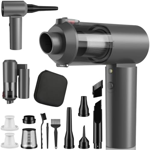 Car Vacuum Portable Cordless with 16000PA Ultra Suction 4-in-1 Foldable ​Air Duster & Brushless Motor Rechargeable Handheld Vacuum for Pet Hair, Car Seats, Home & Office Cleaning by Unknown