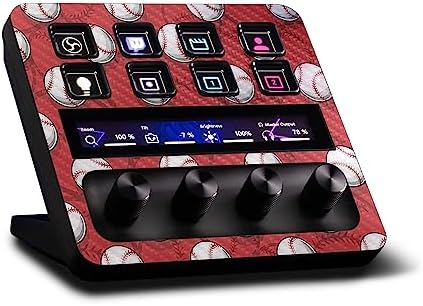 MightySkins Carbon Fiber Skin Compatible with Elgato Stream Deck + - Tiled Baseball | Protective, Durable Textured Carbon Fiber Finish | Easy to Apply, Remove, and Change Styles | Made in The USA by MIGHTY+SKINS