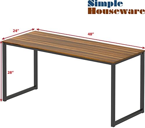 SHW Mission 48-Inch Home Office Computer Desk, Walnut - Image 3