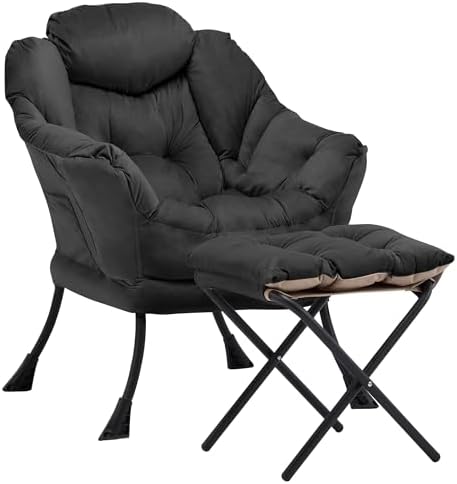Lazy Chair with Ottoman, Black by Aunekiv