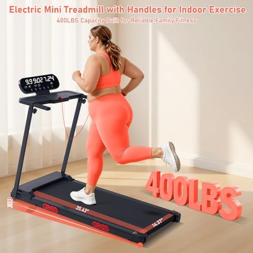 MCRG Walking Pad with Incline, Portable Treadmill with Handle Bar for Home, 3.0HP Electric Home Walking pad Treadmill, 0.6-7.6MPH Mini Under Desk Treadmills for Exercising with Handles Incline, 350LBS - Image 6