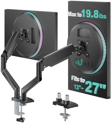 WALI Adjustable Dual Monitor Arm for 13-27 inch Screens, 19.8 lbs per Arm by WALI