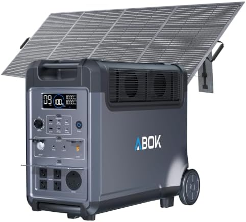 ABOK Ark3600 Portable Power Station with 400W Solar Panel,2000W Solar Input by ABOK