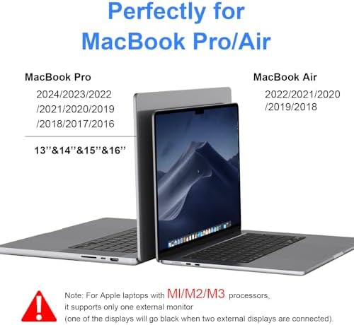 Docking Station for MacBook Pro Air, LIONWEI USB C Docking Station Dual Monitor, Dual HDMI Adapter Hub for Mac MacBook Pro with 2 HDMI, 3 USB 3.0, SD TF Card Reader and 100W PD USB C Charging Port - Image 3