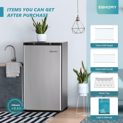EUHOMY 3.2 Cu.Ft Mini Fridge with Freezer, Mini Refrigerator for Dorm - Image 6