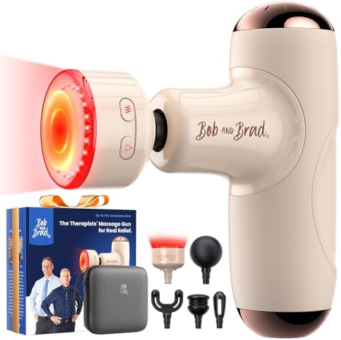 BOB AND BRAD Q2 Ultra Mini Massage Gun with Red LED Therapy Infrared Heat by BOBANDBRAD